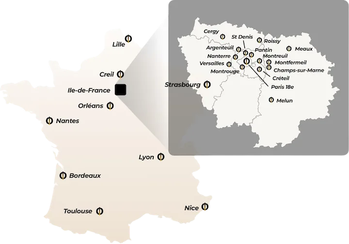 Carte agences DROP Academy
